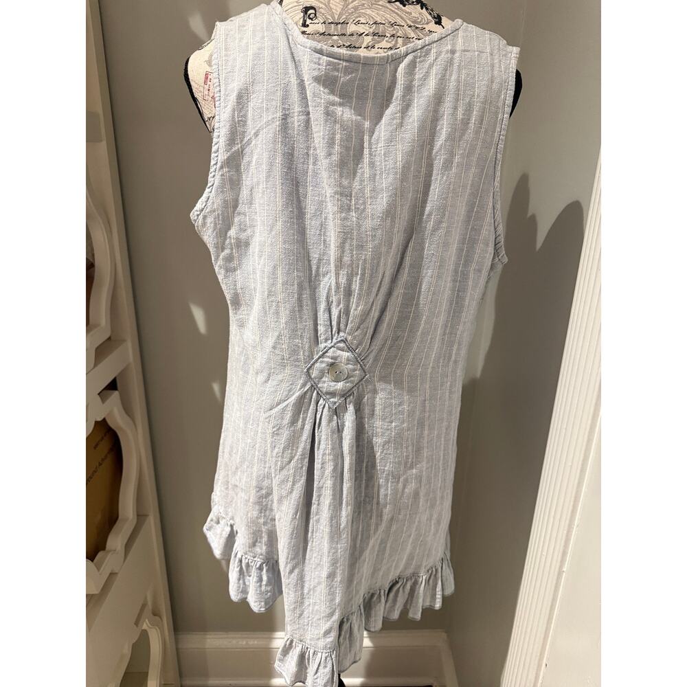 Goddess Gear Ruffle Hem Pale Blue and White Layering Top XL - Picture 5 of 5
